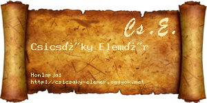 Csicsáky Elemér névjegykártya
