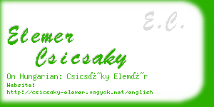elemer csicsaky business card